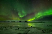 Nordlicht über dem See Jökulsárlón