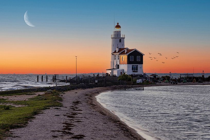 The horse of Marken, lighthouse in the Netherlands by Gert Hilbink