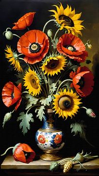 Hoogzomer bloemen stilleven oude meesters stijl van Maud De Vries