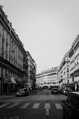 Straßenszene in Paris | Schwarz-Weiß-Bild