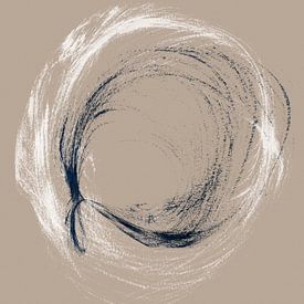 Kreis & Twist | Gestisch Enso Pinselstrich Abstrakt von Menega Sabidussi