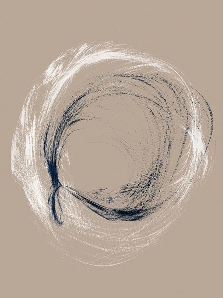 Cirkel &amp; Stempel | Gebaren Enso Penseelstreek Abstract van Menega Sabidussi