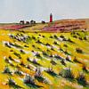The Dunes of Texel and the Eierland Lighthouse | Watercolour Painting by WatercolorWall