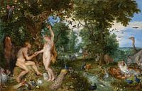 Das irdische Paradies mit dem Sündenfall Adam und Evas - Brueghel von Meesterlijcke Meesters Miniaturansicht