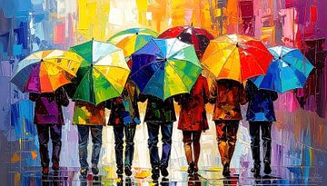 Where rain meets diversity: people in the universal colours of the Pride community