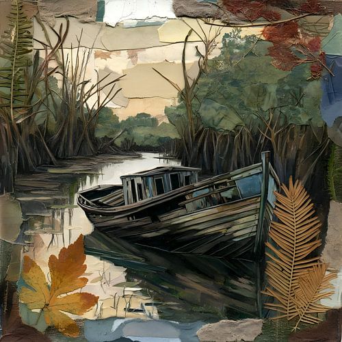 Fishing boat in the jungle