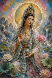 Gemälde der chinesischen Göttin Guanyin. von Johannes