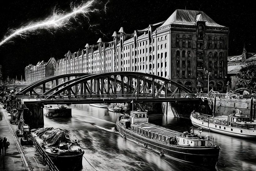 Nächtliche Speicherstadt von Frank Heinz