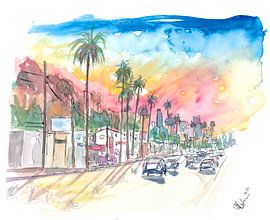 Sonnenuntergang Blvd Los Angeles Regenbogen-Sonnenuntergang von Markus Bleichner