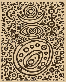Mystic Eye Celestial Petroglyph Art by RAMYHEFNY-GALLERY