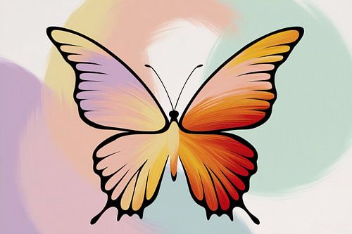 Kleurrijke vlinder digitale kunst
