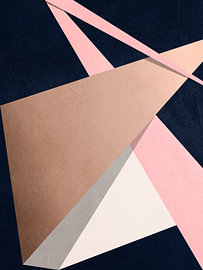 Minimalistische abstrakte Kunst mit geometrischen Formen in Erdtönen von Online Arts