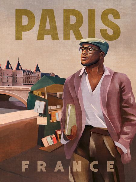 Paris France Vintage Travel Poster by The Whiskey Ginger