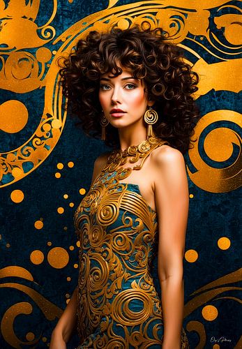 Aurea Divina: Turquoise Dynasty - Turquoise & Gold Portrait