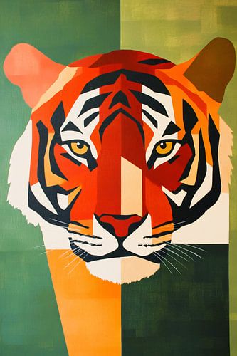 Kleurrijke tijger in moderne stijl