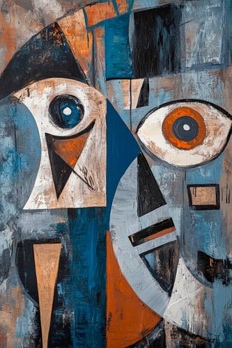 Abstracte gezichten in aardetinten - Creatief