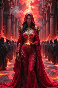 Dark Fantasy Wandbild: VELKYRA - Die dunkle Priesterin des Bösen