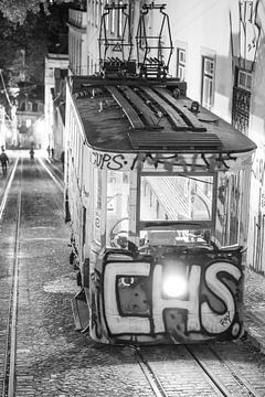 Le tramway de Lisbonne en noir et blanc sur Leo Schindzielorz