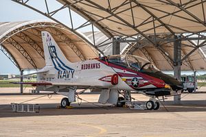 Ein schöner McDonnell Douglas T-45 Goshawk wurde während eines gut besuchten Stützpunktbesuchs auf d