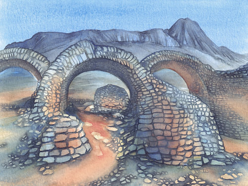 De ruïnes van het fort van Bernia