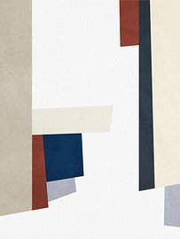 Art abstrait géométrique minimaliste contemporain, tons terreux sur Online Arts