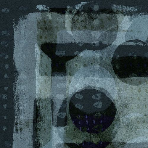 Abstracte vormen in zwart, grijs, wit en roestbruin II