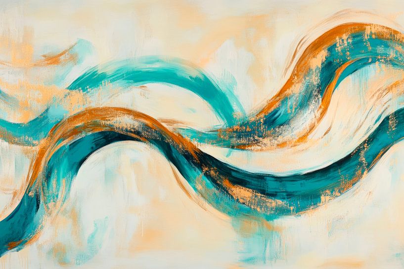 Farbige Wellen in sanften Tönen von Poster Art Shop