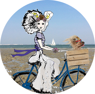 Zeeuws meisje op de fiets van Debbie van Eck