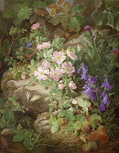 Großes Stilleben mit Alpenblumen, Josef Lauer