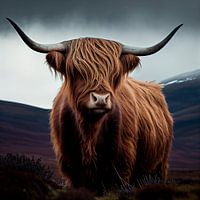 Schotse hooglander in landschap