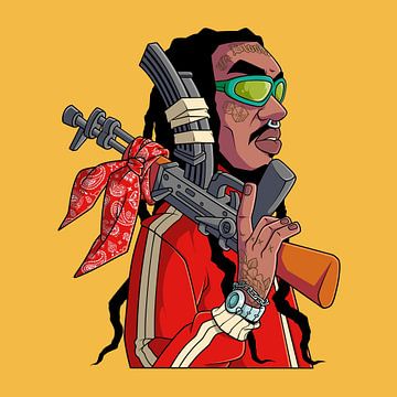 Gangsta-Cartoon-Figur Wandkunst von sugiartosss