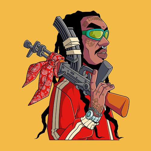 Décoration murale avec personnage de bande dessinée gangsta