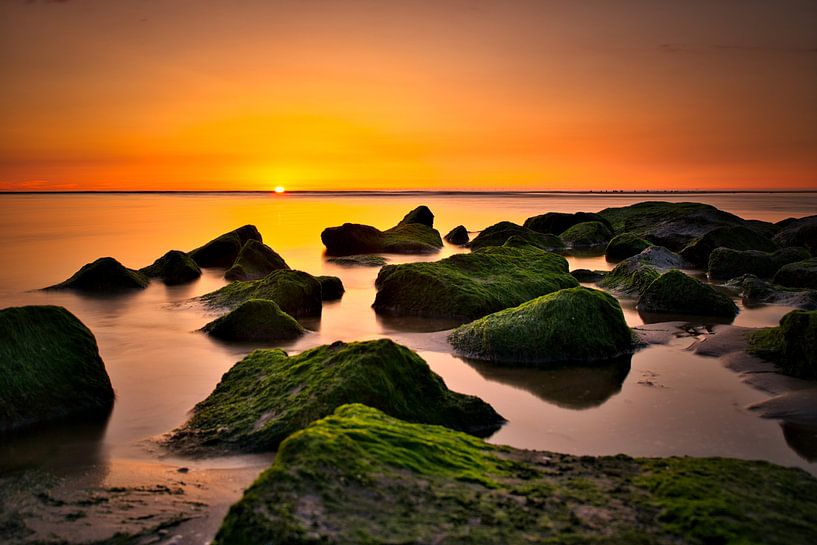 Sonnenuntergang Sonnenuntergang Katwijk aan Zee Niederlande von Wim van Beelen