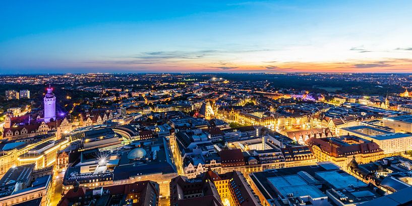 Centre de Leipzig de nuit par Werner Dieterich