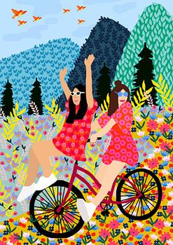 Friends on a bike