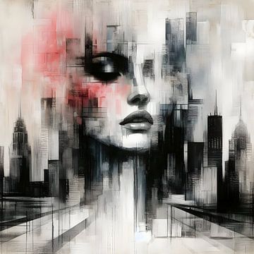 Girl in New York City van FoXo Art