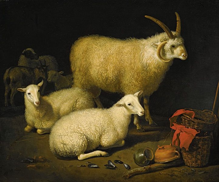 Aelbert Cuyp, sheep, 1600s by Atelier Liesjes