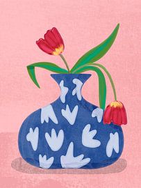 Tulpen in vaas van Raissa Oltmanns
