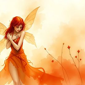 Fee in Orange von Linda de Klein