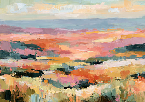 Paysage abstrait aux couleurs pastel et aux douces nuances de terre sur Niklas Maximilian