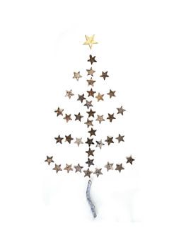Weihnachtsbaum aus Holz und Sternen