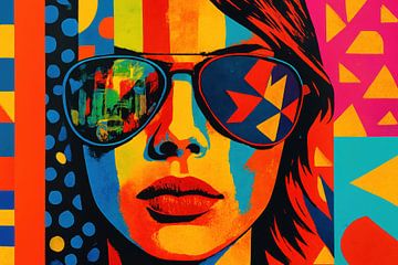 Grafisch portret met kleurvlakken