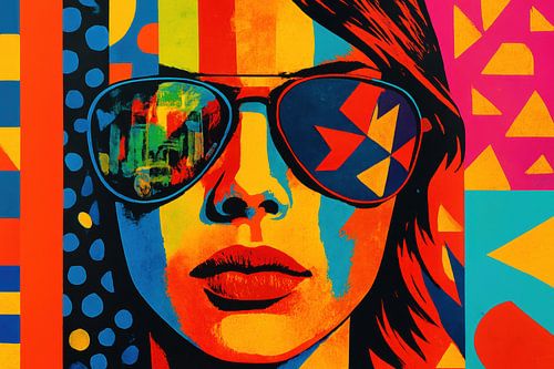 Grafisch portret met kleurvlakken