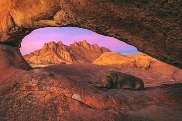 Namibia Alpenglow at the Spitzkoppe by Jean Claude Castor