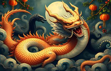 japanse kunst met draak van Egon Zitter