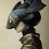Femme tête de poisson style vintage sur Marianne Ottemann - OTTI