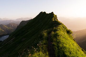 De Seealpsee in de Beierse Alpen bij zonsondergang van Joris Machholz