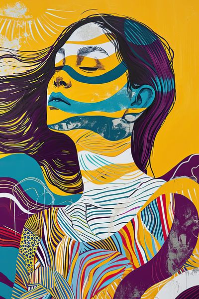 Gele Achtergrond | Modern Portret van De Mooiste Kunst