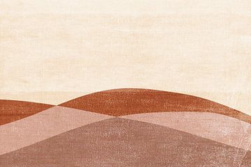 Stoffig Roze , Terracotta en Zand Landschap van Dina Dankers