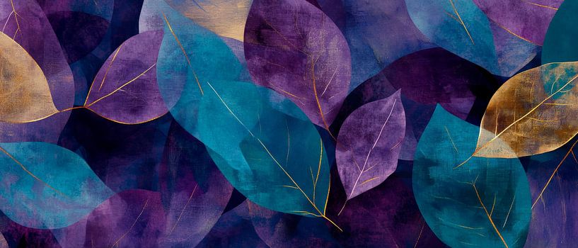 Colourful leaves in soft colours by Poster Art Shop